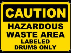 Caution Hazardous Waste Area Sign