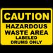 Caution Hazardous Waste Area Sign